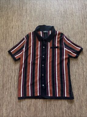 Paul Jones knit polo vertical striped full placard XL men’s